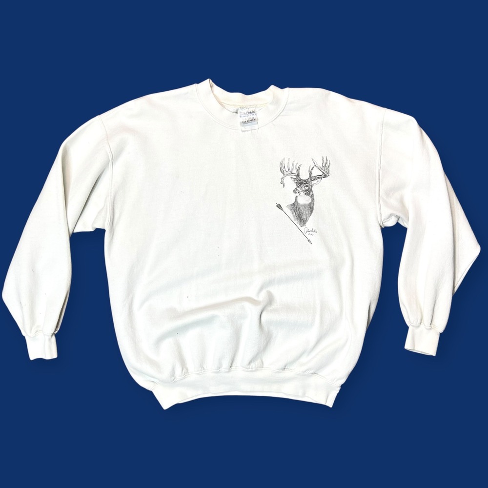 Vintage 93 Qualities Inc Deer Turkey Hunting Crewneck Sweatshirt Wildlife